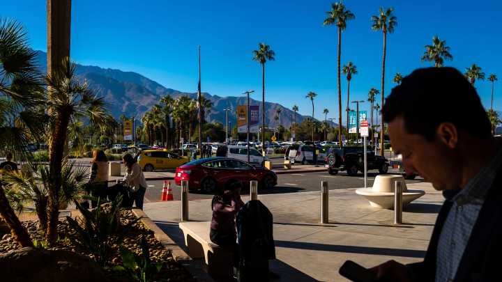 Palm Springs International Airport travelers await potential delays
