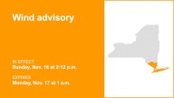 Wind advisory active for New York until 1 a.m. Monday