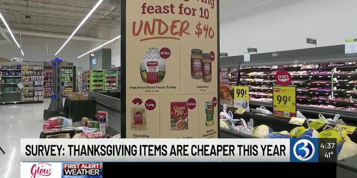 Thanksgiving grocery costs down 3% this year, survey shows