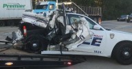 Officer escapes near-death collision with semi on I
