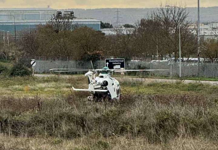 Air ambulance called to A249 Brielle Way on Sheppey after accident blocks road