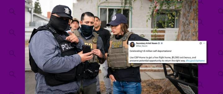 ¿1.6 millones de “autodeportados”? La cifra que divulga Noem es una estimación preliminar de una organización, no un dato oficial