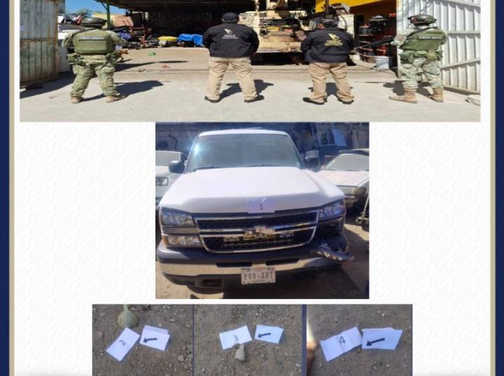 FGE recupera camioneta robada y halla casquillos en Amozoc