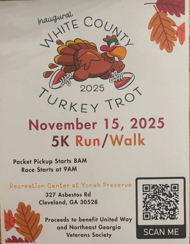 White County Turkey Trot 5K Run / Walk Saturday November 15