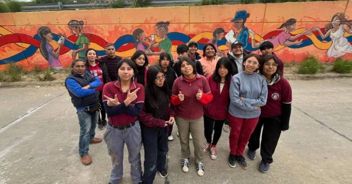 Estudiantes jujeños crearon un mural sobre el grooming