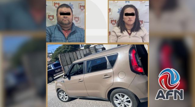 Detienen a dos en auto robado, relacionado con otros delitos