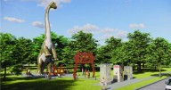 Dinosaur statue foundation for Tulsa park underway | Commercial building permits