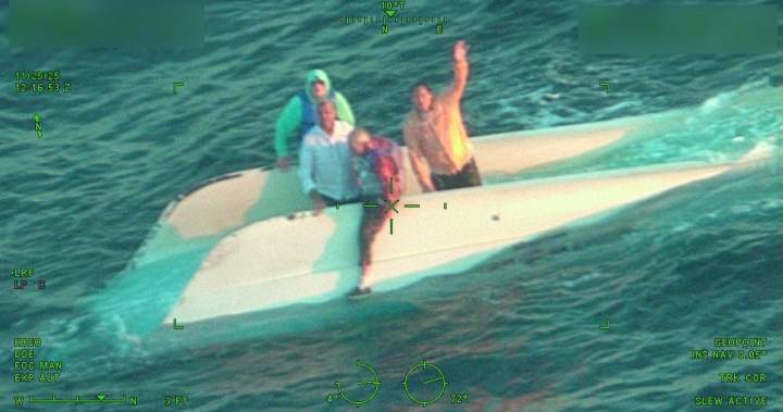 4 Florida men rescued after clinging to capsized catamaran for 20 hours
