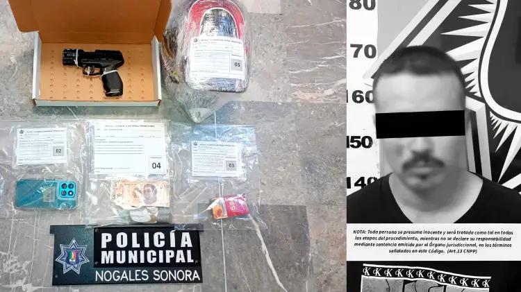 Cae motociclista armado tras persecución; podría estar ligado a asaltos en Nogales