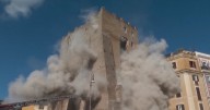 Registran el repentino derrumbe de una torre medieval del siglo XIII en Roma