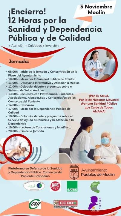 Encierro en Moclín para denunciar el progresivo deterioro de la sanidad pública