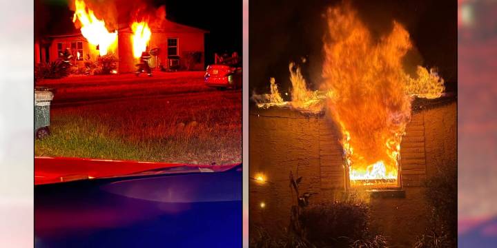 Two people displaced after house goes up in flames Monday night on Sterling Place in Valdosta