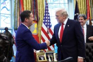 'We weren’t thrilled': Trump roasts his own appointee during celebratory swearing