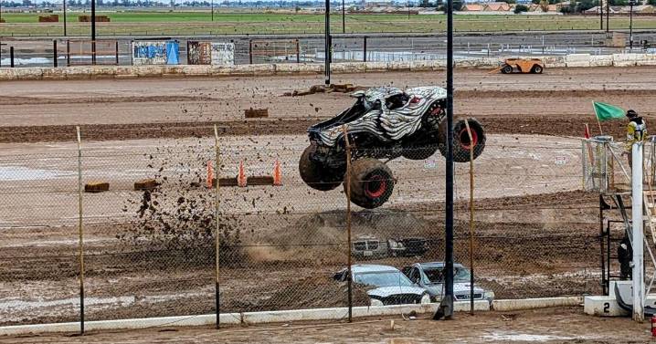 Monster Truck Nitro Tour goes on despite rain, mud in Imperial Valley