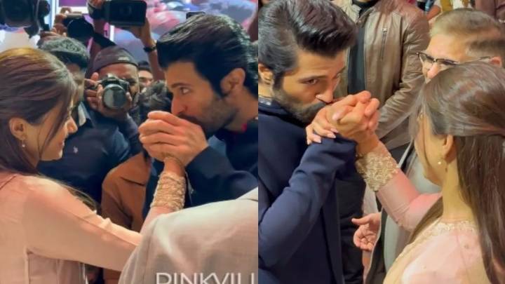WATCH: Vijay Deverakonda kisses Rashmika Mandanna's hand, subtly makes relationship off...