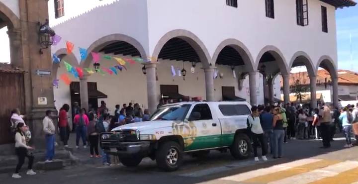 Fuga de gas en Mercado Municipal de Pátzcuaro provoca alarma; situación fue controlada