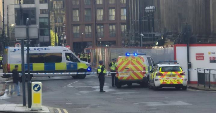 Police van set on fire in Leeds city centre 'amid pro