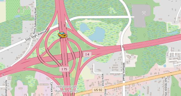 Crash with injuries blocks left lane on I-75 southbound in Tampa