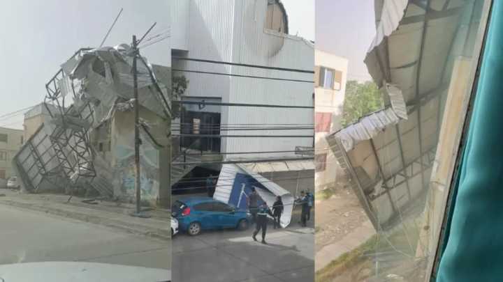  Alerta Roja: Las ráfagas ya causan destrozos en Comodoro Rivadavia