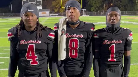 East's Lavance Bratton, Anthony Felding, Emmanuel Jefferson