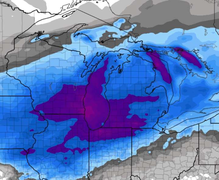 New Winter Storm Watches aimed right at Michigan, in effect for Chicago and states just to our west
