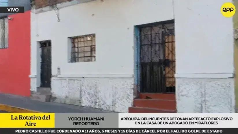 Arequipa: delincuentes detonaron artefacto explosivo en la casa de un abogado en el distrito de Miraflores