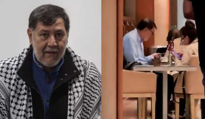 ¡De Palestina a España! Captan a Fernández Noroña paseando por calles de Barcelona