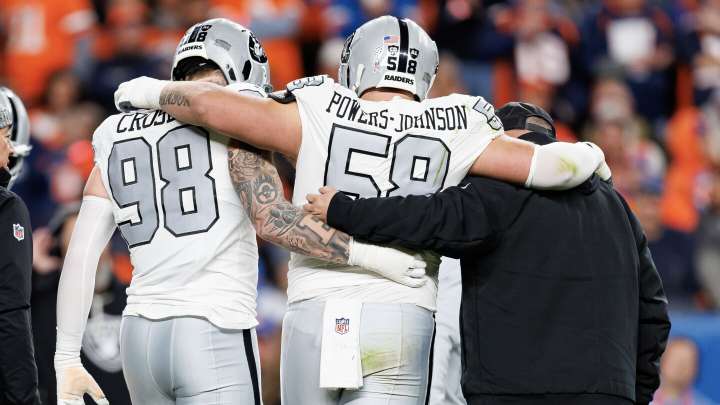 Raiders right guard Jackson Powers-Johnson "out for a while" with ankle injury