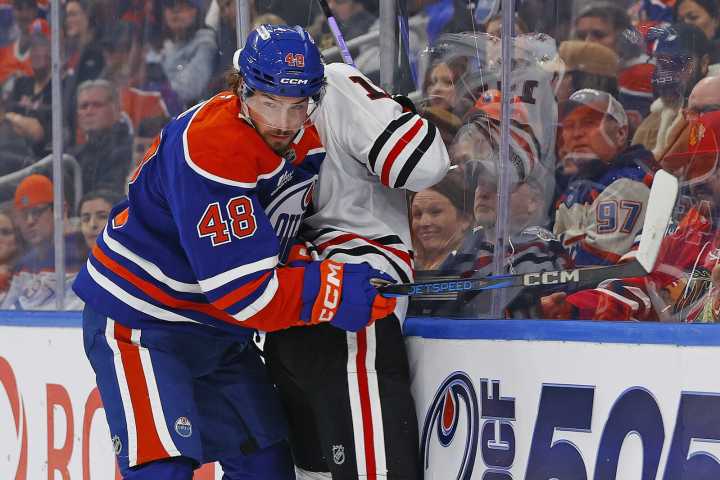 Evan Bouchard's OT goal pushes Oilers past Blackhawks - The Rink Live | Coverage of youth, junior, high school and college hockey