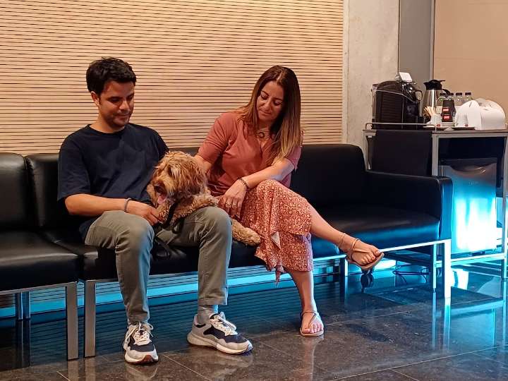 Perros y gatos despidiéndose de sus humanos en el tanatorio de Badalona