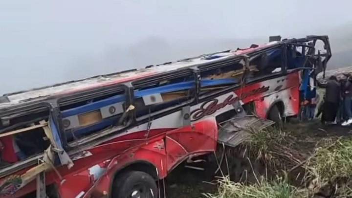 21 dead, 40 injured after bus falls 150 metres into ravine in Ecuador
