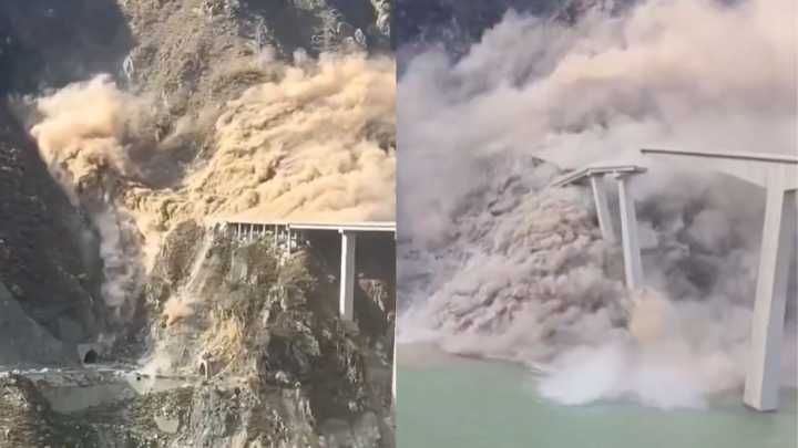 ¡Increíble! Puente de 758 metros colapsa a solo meses de ser inaugurado en China (VIDEO)