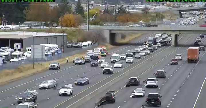TRAFFIC ALERT: Right lane blocked on I-90 eastbound near Broadway