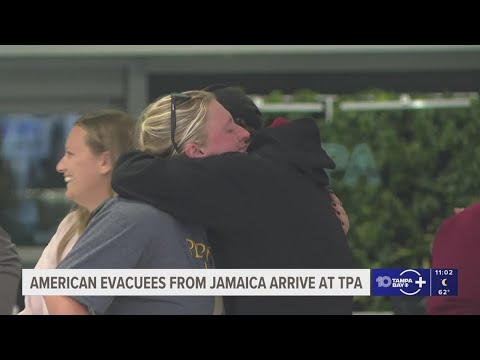 Over 100 evacuees arrive at Tampa International Airport after Hurricane Melissa impacted Jamaica