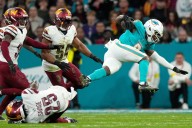 Jones celebrates in Cristiano Ronaldo style as Dolphins beat Commanders 16