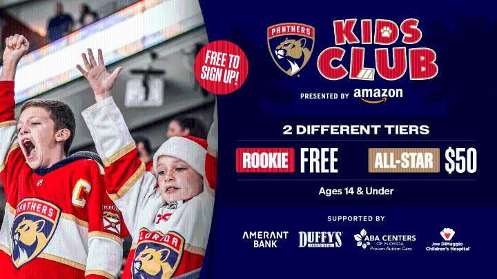 Florida Panthers Launch Fifth Season of ‘Panthers Kids Club,’ Memberships Available Now