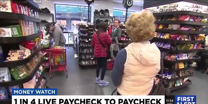 Money Watch: 1 in 4 live paycheck to paycheck