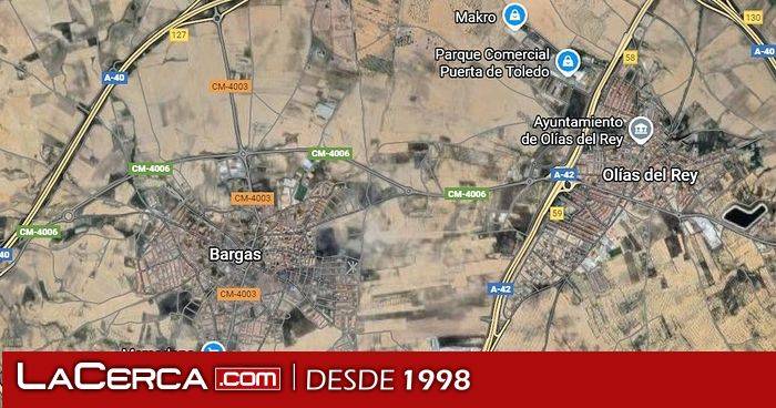 Cortada la CM-4003 a la altura de Bargas tras una salida de vía de un camión