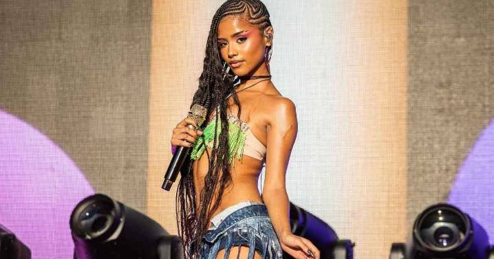 Photos: Tyla's Neon Bikini Look Gets an Artistic Twist