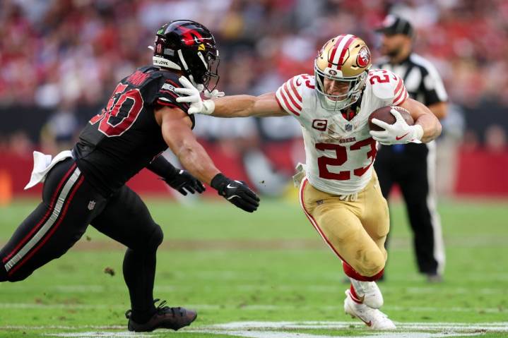 49ers’ Christian McCaffrey on pace for historic season, especially as receiver