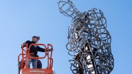 Controversial sculpture 'Gavin-Divergence' is now up in Broad Ripple
