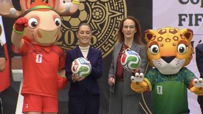 En CDMX: Sheinbaum encabeza la presentación de la Copa Mundial 2026 en el Complejo Cultural Los Pin…