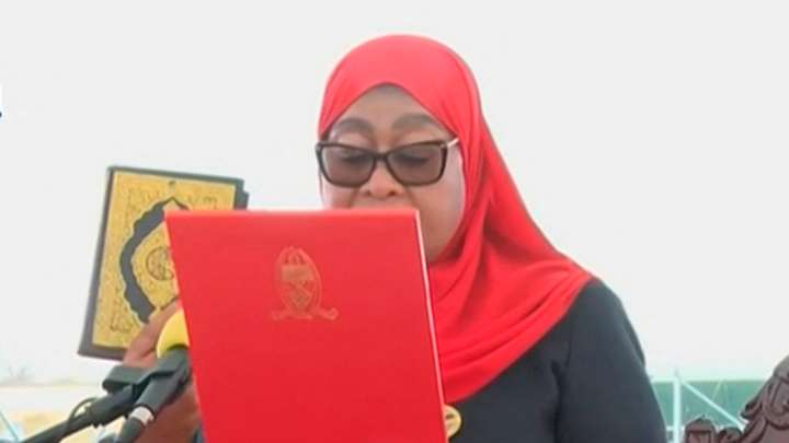 Tanzania swears in President Samia Suluhu Hassan after deadly protests