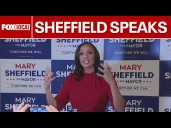 Detroit's mayor-elect Mary Sheffield speaks after projected win