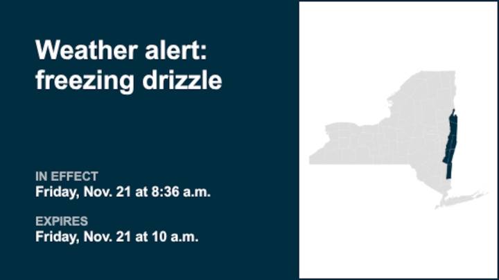 NY weather: Be prepared for freezing drizzle in New York Friday morning