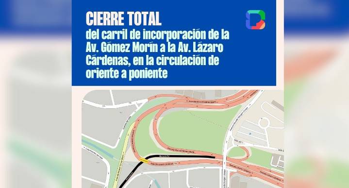 Cerrarán paso de Lázaro Cárdenas a Gómez Morín por rehabilitación