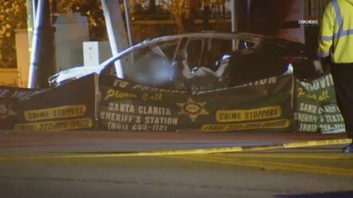 Off-duty LAPD officer killed in solo-vehicle Tesla crash in Santa Clarita, authorities say