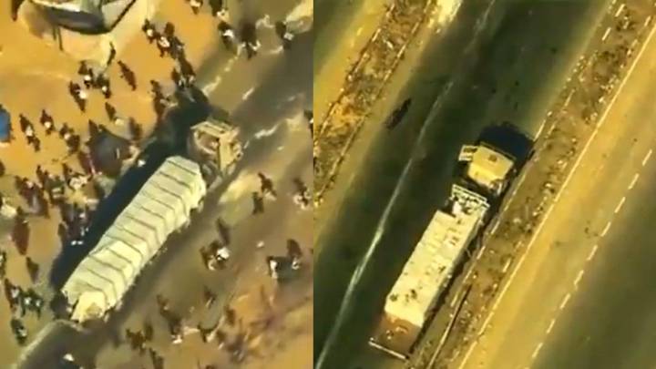 Video shows Hamas fighters allegedly looting aid truck in Gaza, says US military