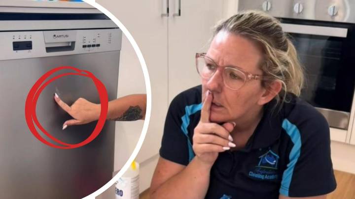 Fiona Morris sprays real estate agent after being called back to clean ‘residue’ on dishwasher’s plastic wrap