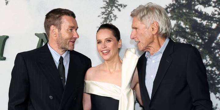 Harrison Ford Supports Fellow ‘Star Wars’ Actors Felicity Jones & Joel Edgerton at ‘Train Dreams’ Premiere | Alfred Hsing, Billy Zane, Blanca Blanco, Clifton Collins Jr, Clint Bentley, Felicity Jones,